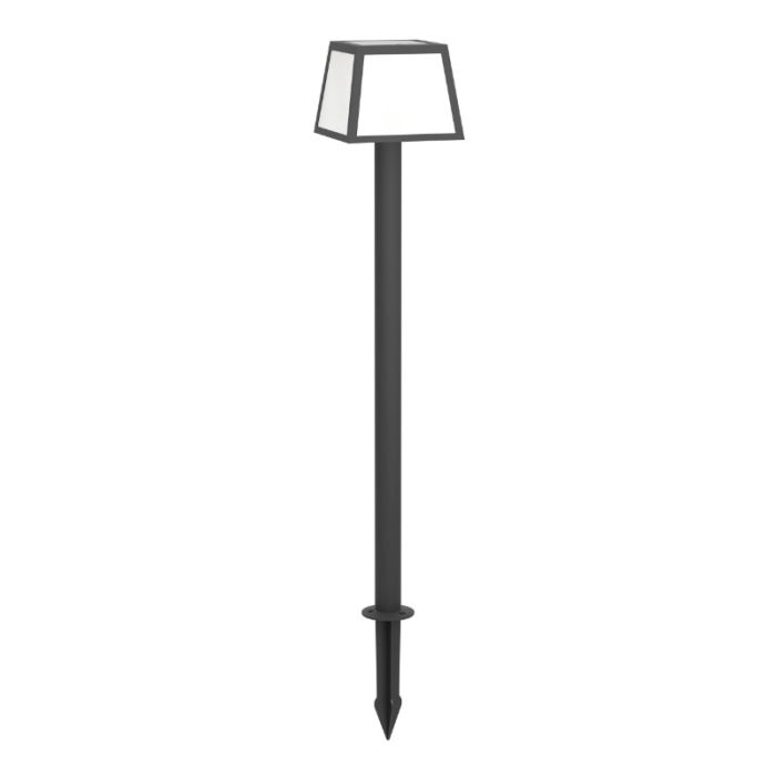 Zwarte solar prikspots kunststof, Imelda, 7,5W, 3000K LED, IP65