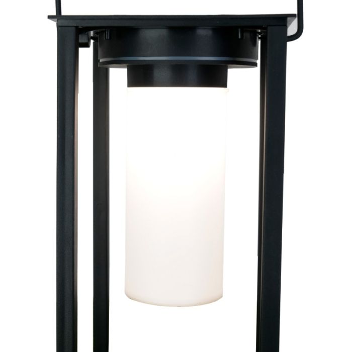 Zwarte solar buiten tafellamp, Hillebrand, 3,3W, 4000K LED, IP54, met schakelaar