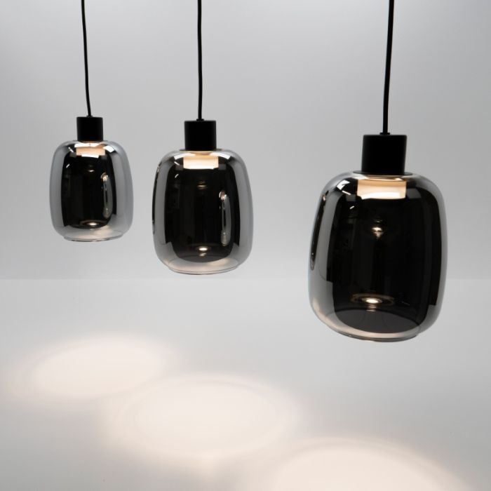 Moderne smart hanglamp rookglas, Tamika, 3,7W, RGBW LED
