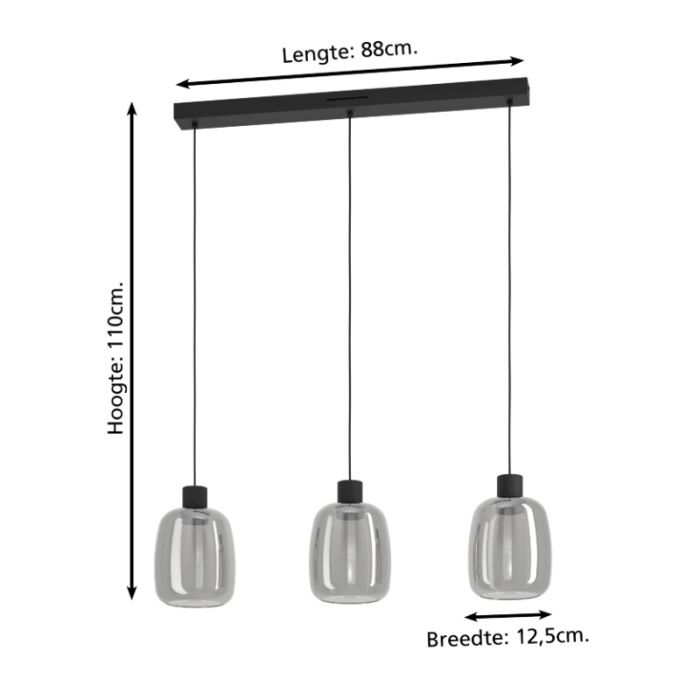 Moderne smart hanglamp rookglas, Tamika, 3,7W, RGBW LED
