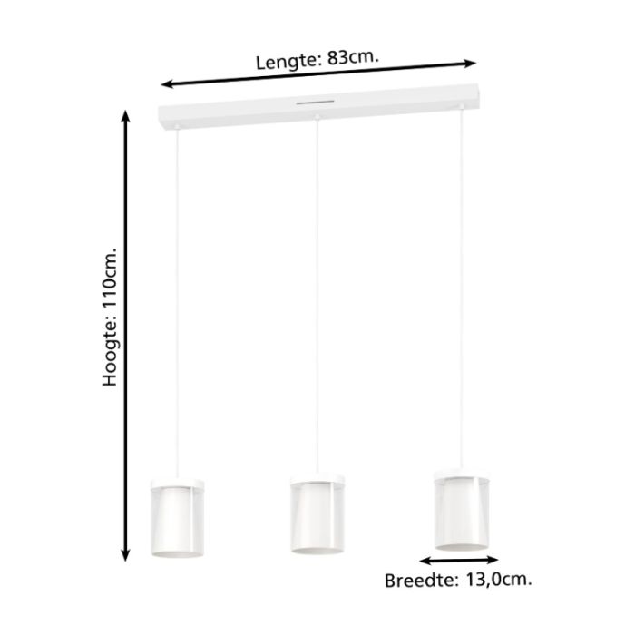 Witte moderne smart hanglamp glas, Stern, 3,7W, RGBW LED