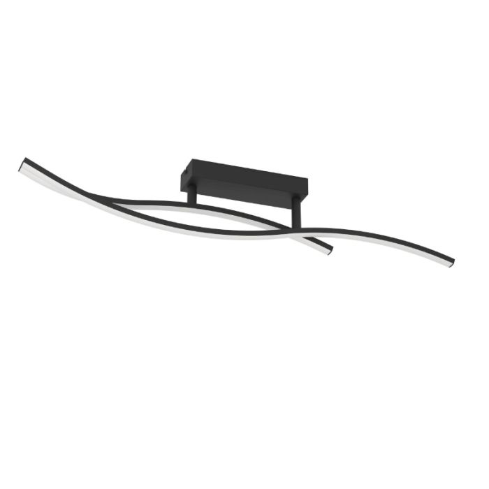 Zwarte design plafondlamp staal, Tevin, 12W, 4000K LED