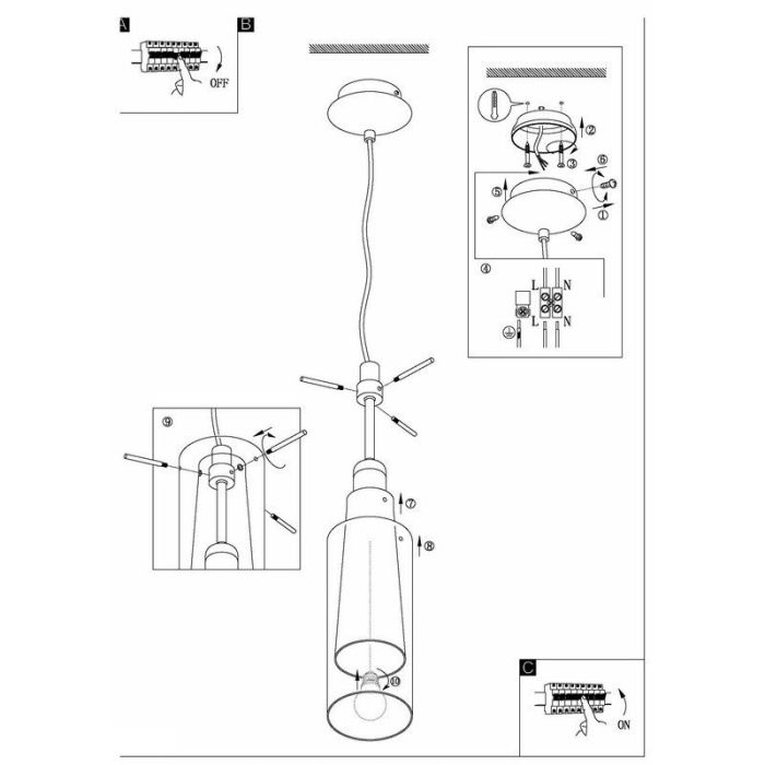 Moderne hanglamp rookglas, Barceno