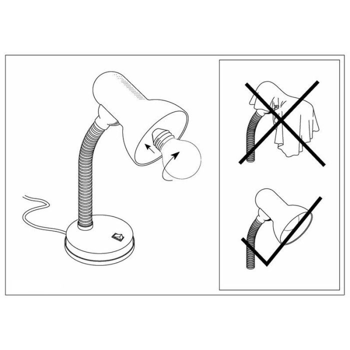 Zilveren bureaulamp kunststof, Sten, met schakelaar