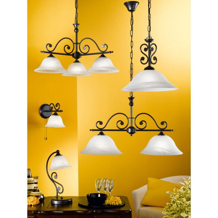 Witte klassieke hanglamp glas, Tesse