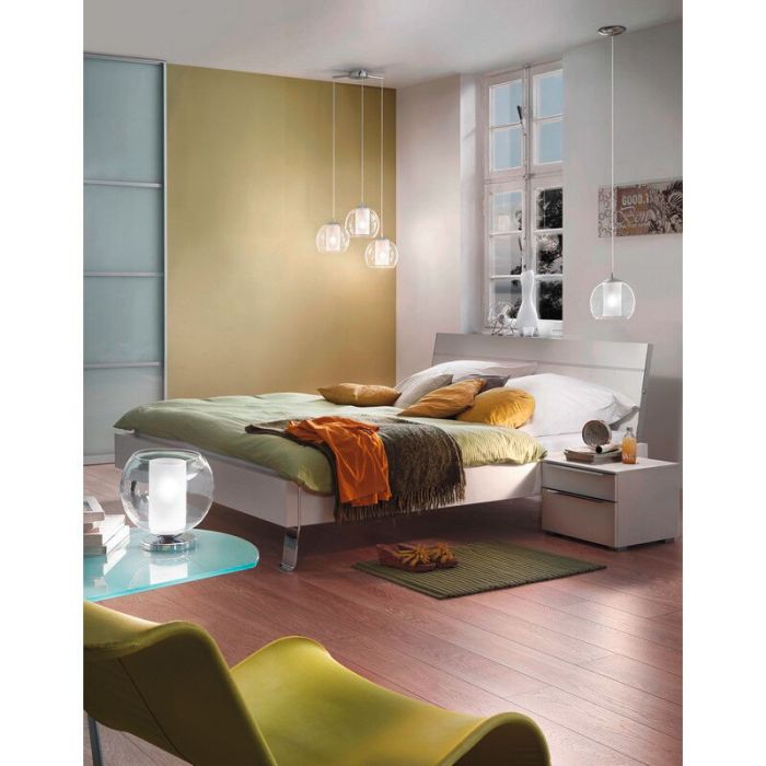 Chromen design hanglamp glas, Silvijn