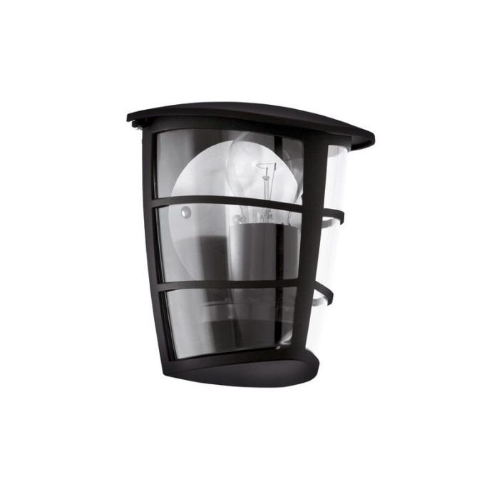 Zwarte moderne buitenlamp kunststof, Inas, IP44