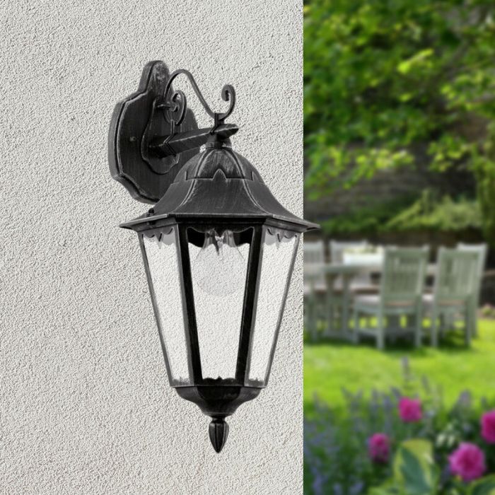 Zwarte klassieke buitenlamp aluminium, Leanna, IP44