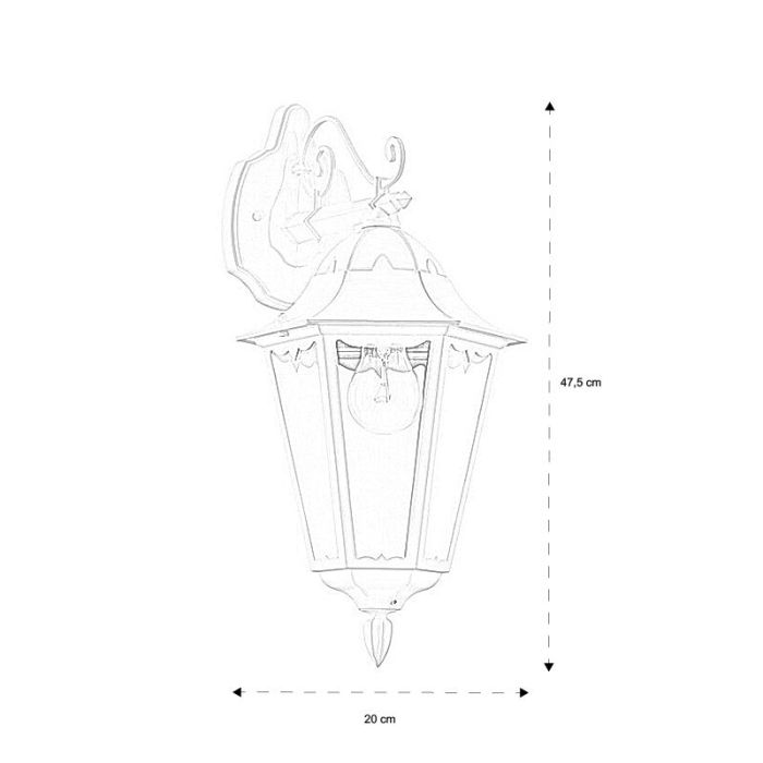 Zwarte klassieke buitenlamp aluminium, Leanna, IP44