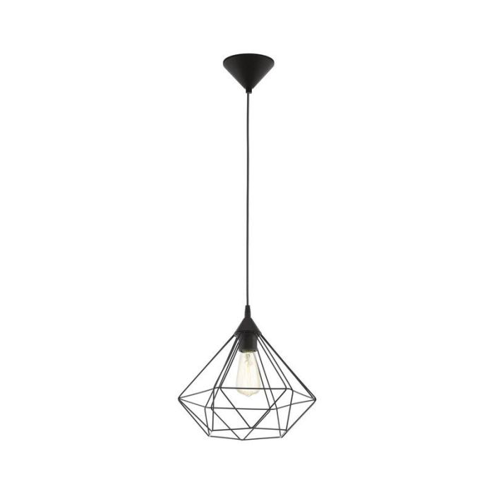 Zwarte industriële hanglamp metaal, Costel