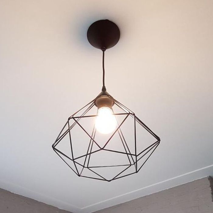 Zwarte industriële hanglamp metaal, Costel