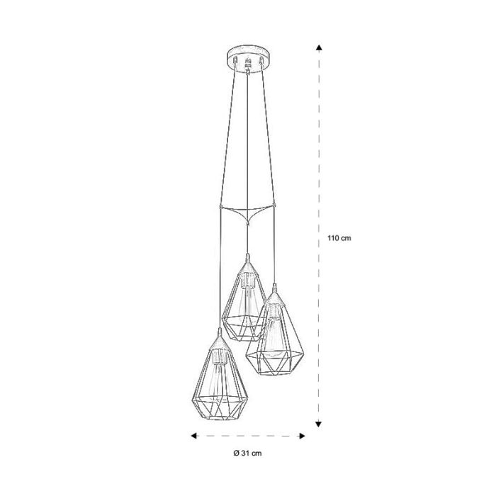 Zwarte industriële hanglamp metaal, Costel