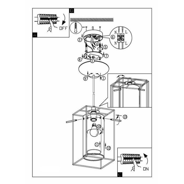Chromen industriële hanglamp glas, Aprica