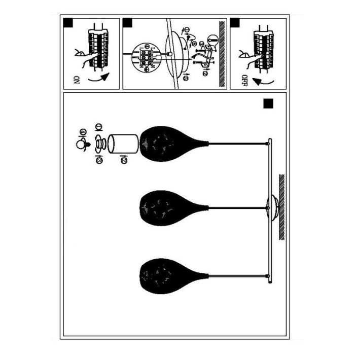 Zwarte moderne hanglamp glas, Maritima