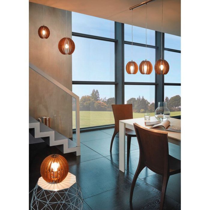 Bruine landelijke hanglamp hout, Bergama