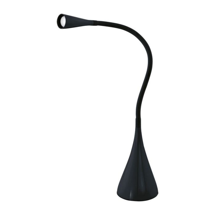 Zwarte moderne bureaulamp kunststof, Lieselot, met touchdimmer