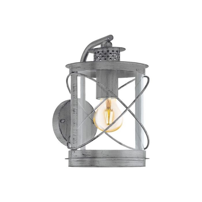 Zilveren buitenlamp kunststof, Alisia, IP44