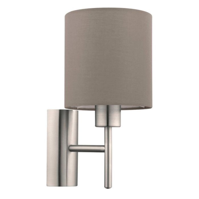 Taupe moderne wandlamp stof, Abano, met schakelaar