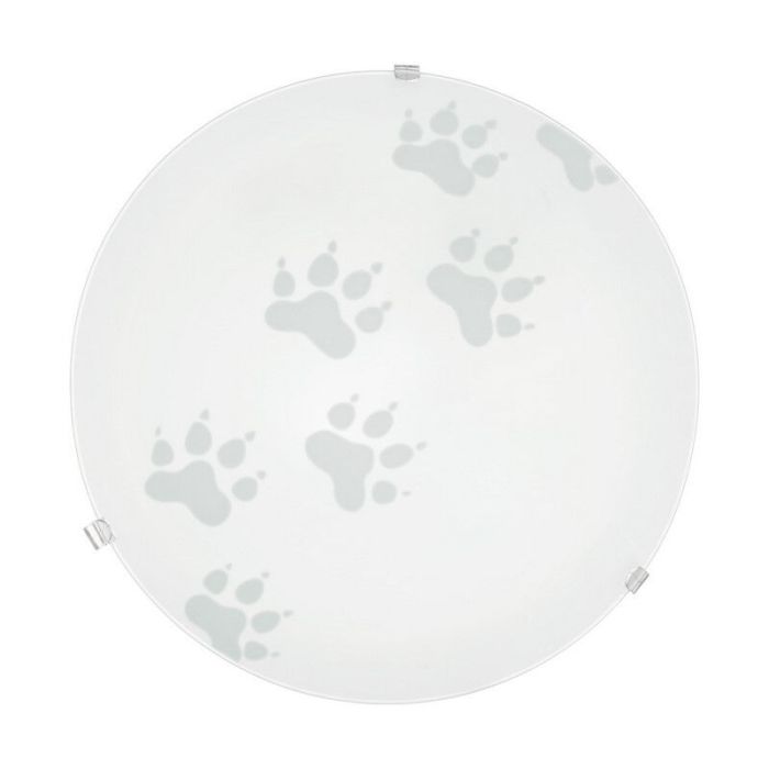 Witte plafondlamp glas, Bada, voetafdrukken