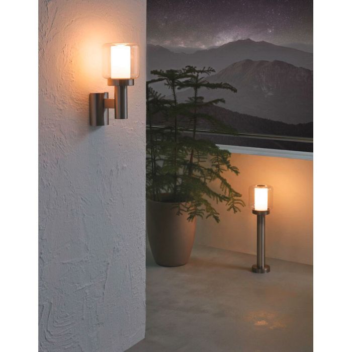 Zilveren buitenlamp glas, Anco, IP44