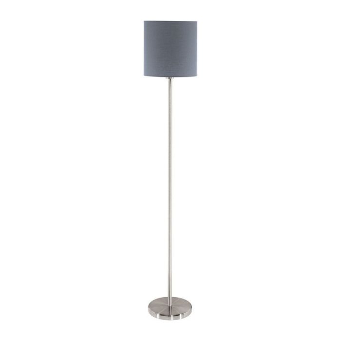 Grijze moderne vloerlamp stof, Abano, met schakelaar