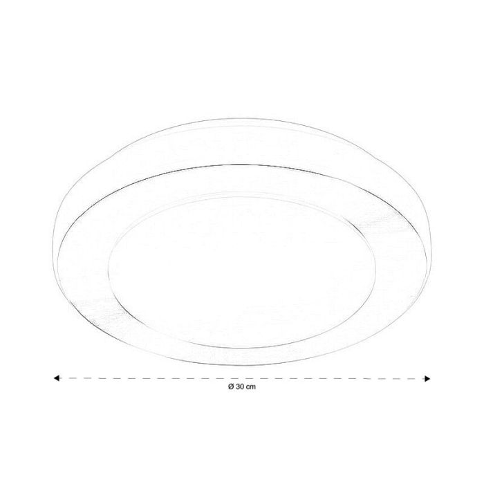 Chromen plafondlamp kunststof, Amina, 11W, 3000K LED, IP44