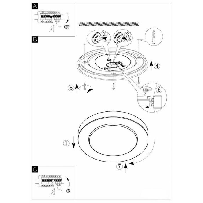 Chromen plafondlamp kunststof, Amina, 11W, 3000K LED, IP44
