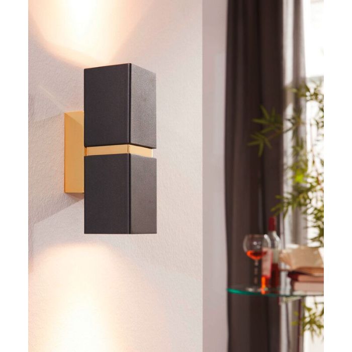 Annely wandlamp - Zwart Goud