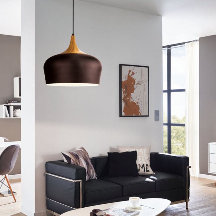 Bruine moderne hanglamp metaal, Annemarije