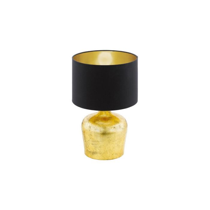 Gouden moderne tafellamp stof, Elvin, met schakelaar