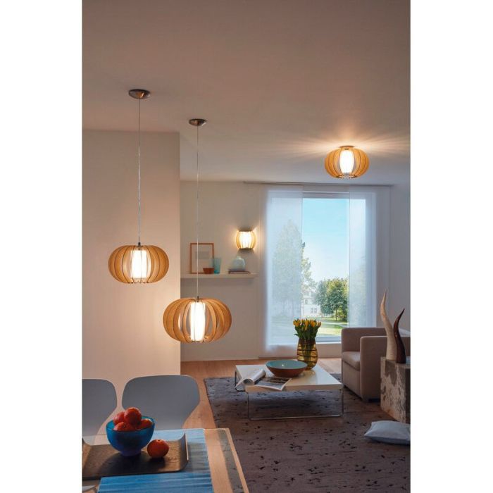 Landelijke plafondlamp hout, Kiran