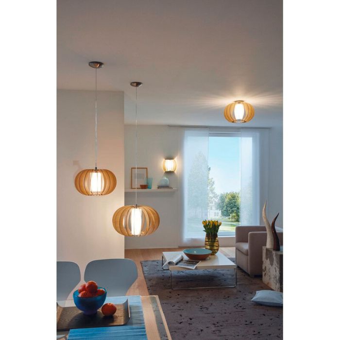 Crème landelijke wandlamp hout, Kiran