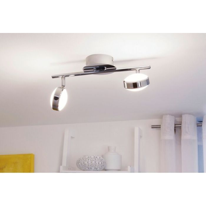 Chromen moderne plafondspot, Tjark, staal, 5w 3000K (warm wit) LED