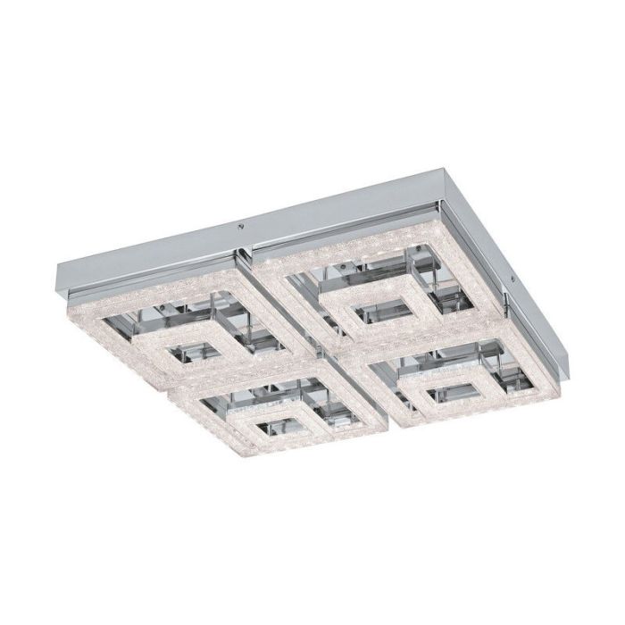Chromen moderne plafondlamp kunststof, Arjo, 48W, 3000K LED