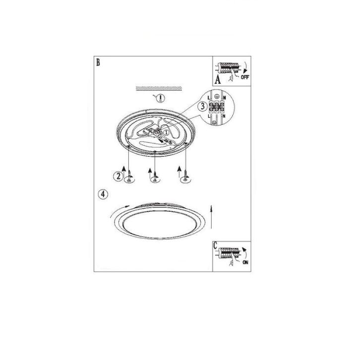 Witte plafondlamp kunststof, Marieke, 22W, 3000K LED