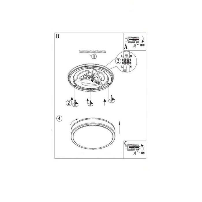 Witte plafondlamp kunststof, Arnoldus, 18W, 3000K LED