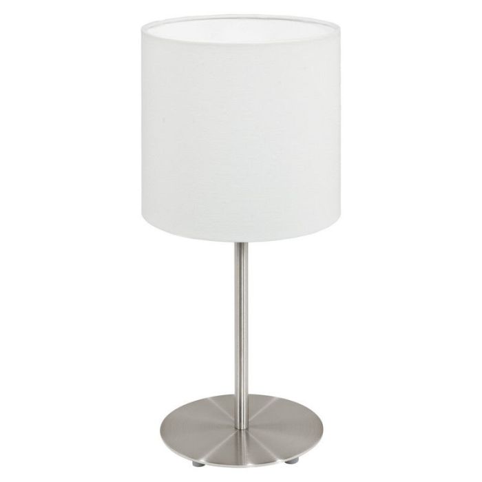 Witte moderne tafellamp stof, Abano, met schakelaar