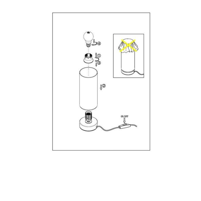 Chromen moderne tafellamp glas, Asiye, met schakelaar