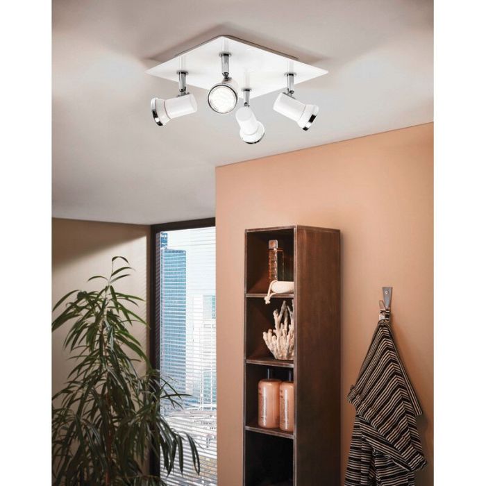 Stalen plafondlamp Jasmijn wit