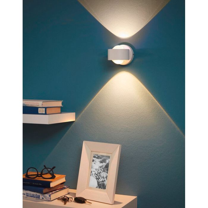 Witte up down wandlamp glas, Beerd, 3W, 3000K LED