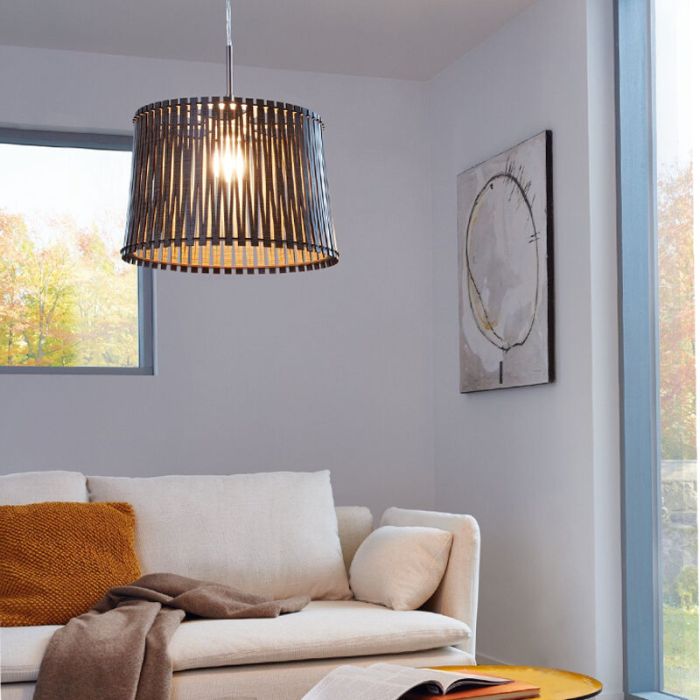 Houten hanglamp bruin, Berry
