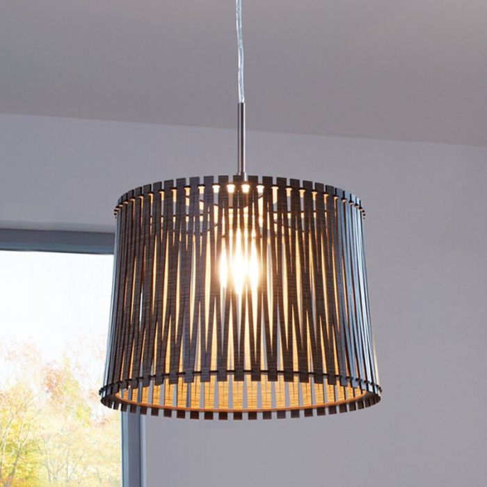 Houten hanglamp bruin, Berry