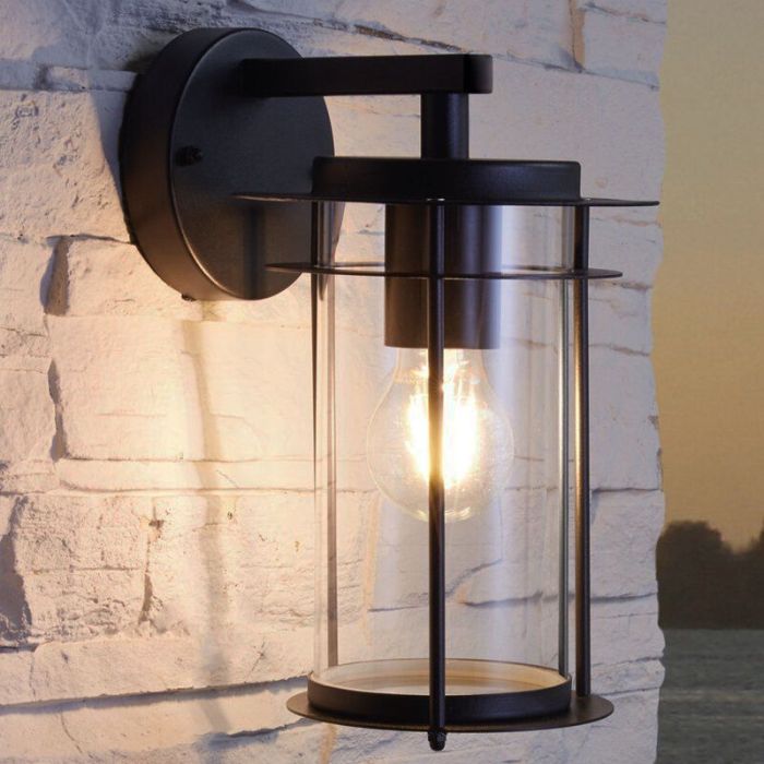 Zwarte buitenlamp glas, Bijou, IP44