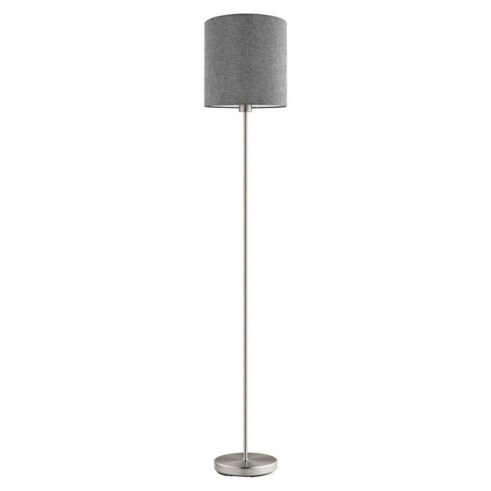 Grijze moderne vloerlamp stof, Abano, met schakelaar