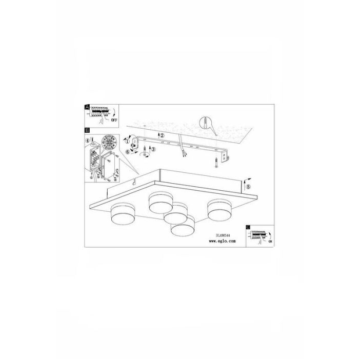 Chromen moderne plafondlamp kunststof, Busra, 7W, 3000K LED, IP44