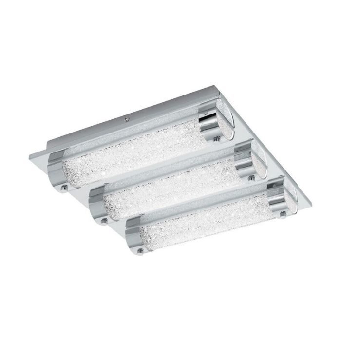 Chromen design plafondlamp glas, Iris, 7W, 4000K LED, IP44