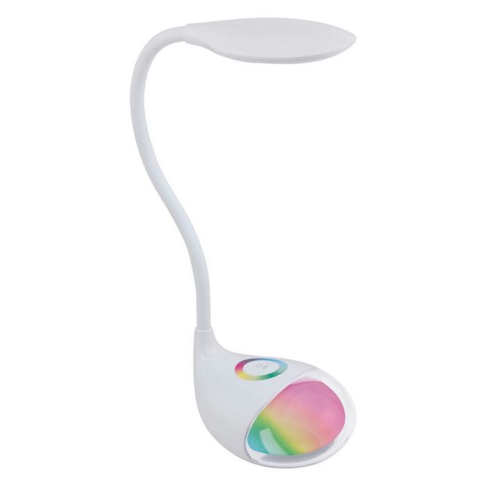 Witte moderne bureaulamp kunststof, Chana, 2W, RGBW LED, met touchdimmer