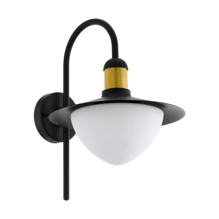 Moderne buiten wandlamp Jaylano Gegalvaniseerd Staal Zwart/Goud