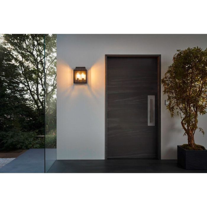 Moderne buiten wandlamp Lennox Gegoten Aluminium Zwart