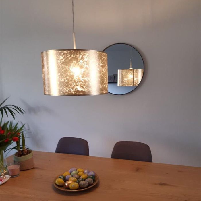Beige moderne hanglamp stof, Megan